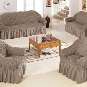 Complet Housses de Canapés Extensibles 7 Places - Gris